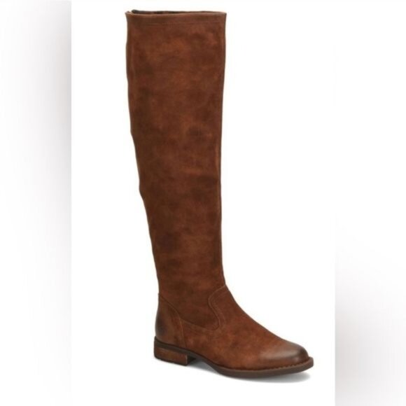 NEW Born Over The Knee Boots Womens 7.5 Chocolate Brown Suede Renaissance Castle - Picture 1 of 11